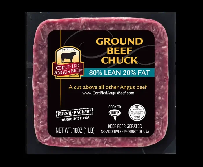 Certified Angus Beef Ground Beef Chuck 80% Lean + 20% Fat