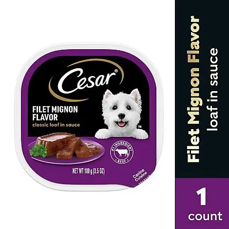 Cesar Classic Loaf In Sauce Filet Mignon Flavor Soft Wet Dog Food – 3.5 Oz