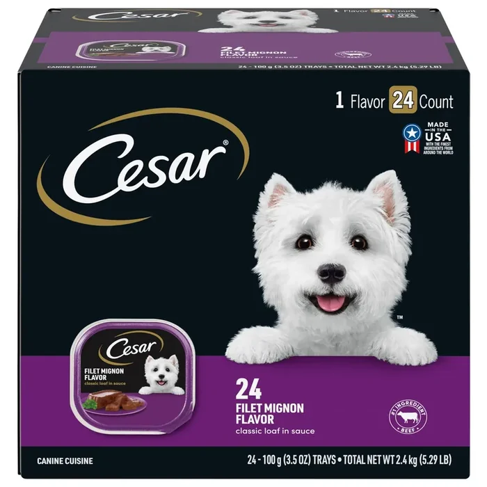 Cesar Filet Mignon Flavor Canine Cuisine 24 – 3.5 oz Trays