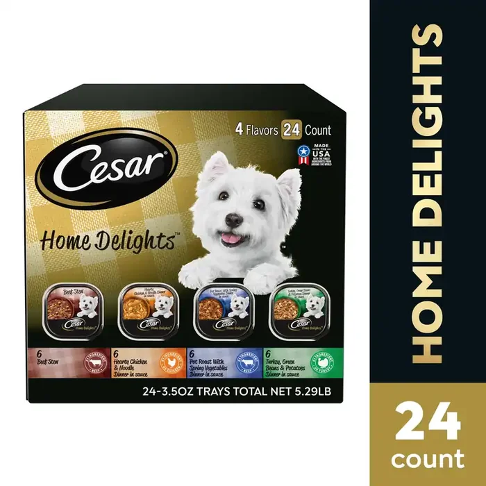 Cesar Home Delights 4 Flavors Canine Cuisine 24 – 3.5 oz Trays