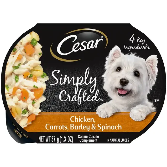 Cesar Simply Crafted Chicken Carrots Barley & Spinach Topper Adult Wet Dog Food – 1.3 Oz