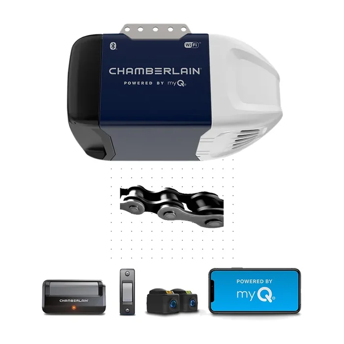 Chamberlain 1/2 HP myQ Smart Compatible Chain drive Garage Door Opener Wi-Fi Compatibility