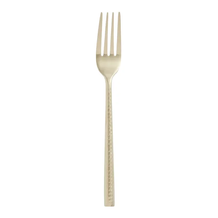 Champagne Satin Hammered Salad Fork
