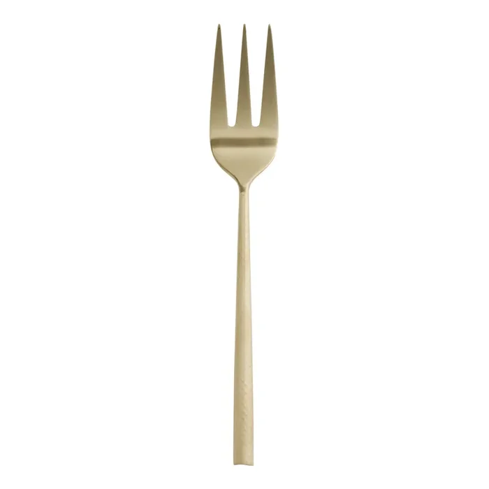 Champagne Satin Hammered Serving Fork