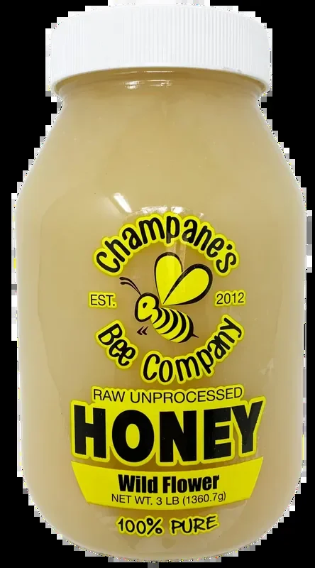 Champanes Bee Company 3 Lb. Glass Jar Cream Honey