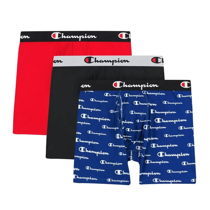 Champion 3 Piece Small Cotton Stretch Boxer Brief – Assorted Colors