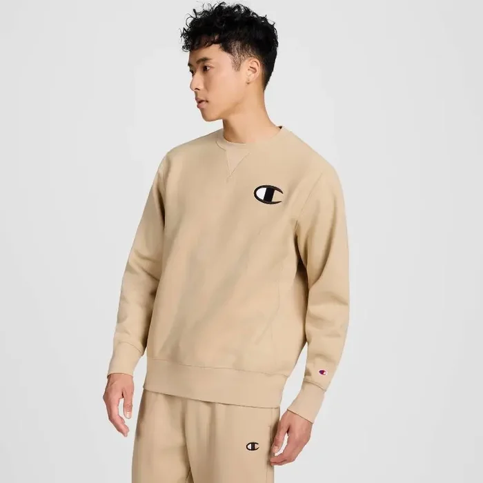 Champion Adult Sizing Iconic Embroidered Crewneck Sweatshirt – Irish Cream XS