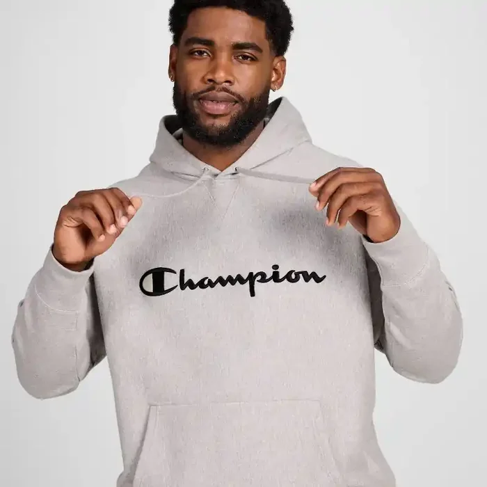 Champion Adult Sizing Iconic Embroidered Hoodie – Light Gray Heather XS