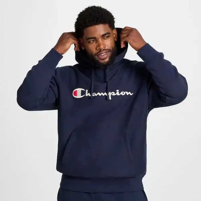 Champion Adult Sizing Iconic Embroidered Hoodie – Navy XL