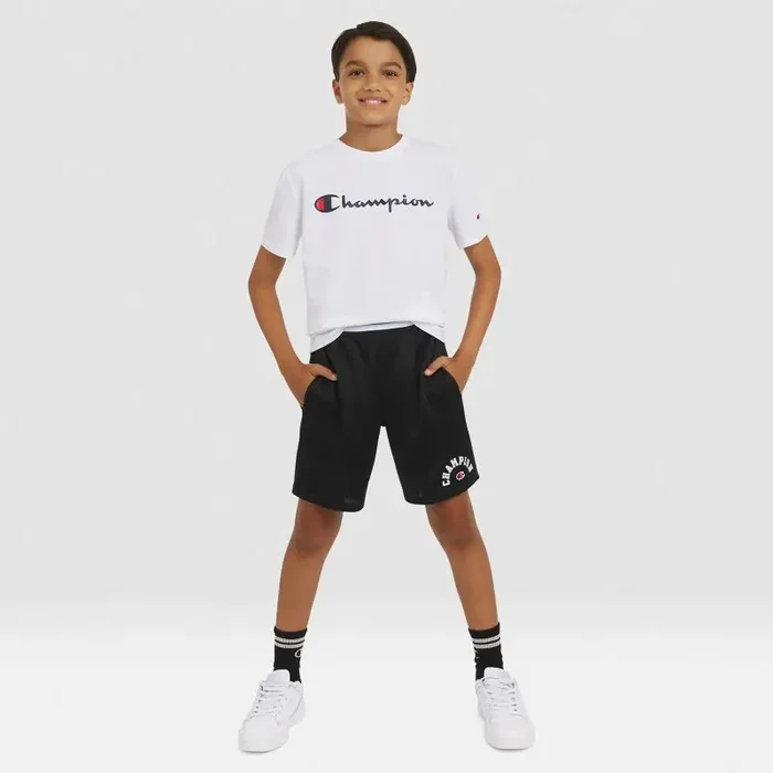 Champion Boys‘ Mesh Shorts – Black M