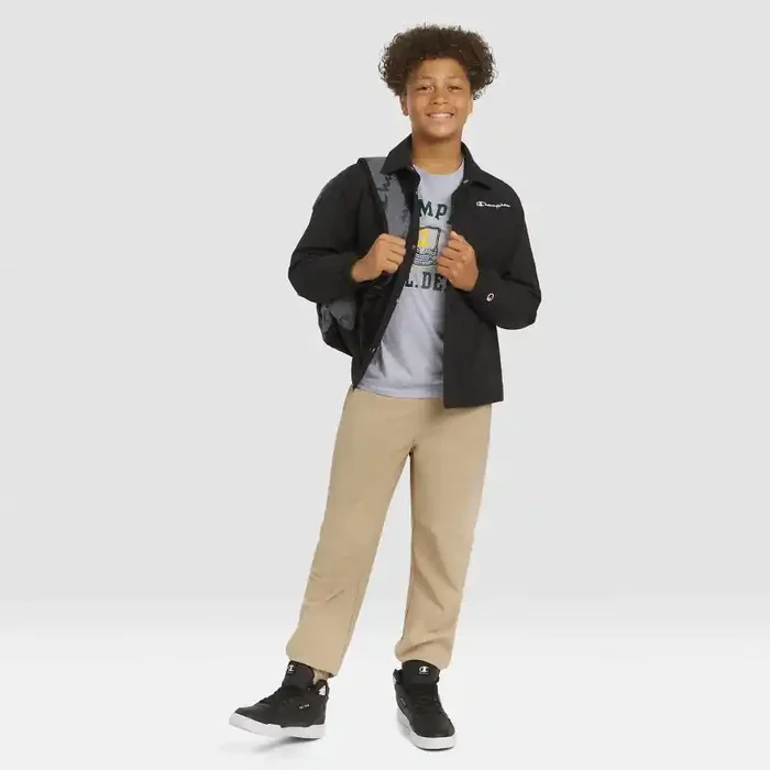 Champion Boys‘ Nylon Coach‘s Jacket – Black S