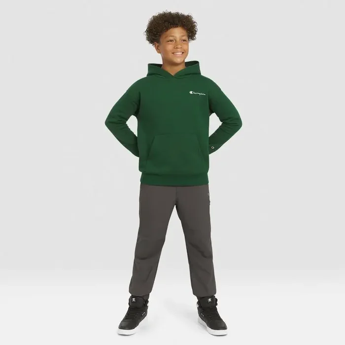 Champion Boys‘ Oversized Fleece Graphic Hoodie – Pine Green L