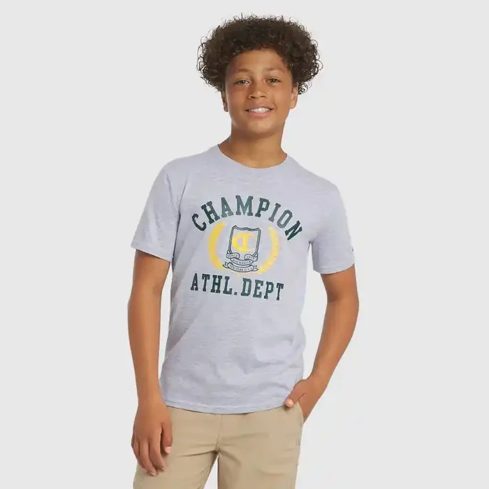 Champion Boys‘ Oversized Graphic T-Shirt – Heather Gray S