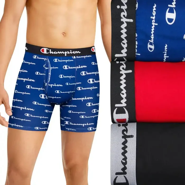 Champion Cotton Stretch Boxer Briefs – 3 Pack
