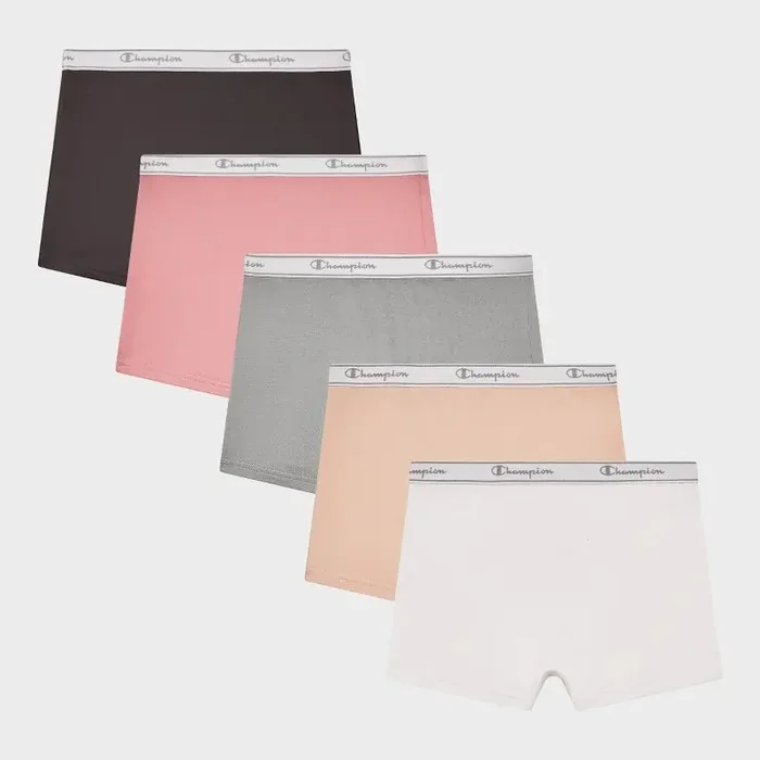 Champion Girls‘ 5pk Authentic Originals Boyshort Underwear – L