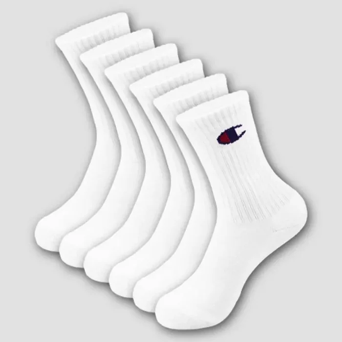 Champion Girls‘ 6pk Crew Socks – White M