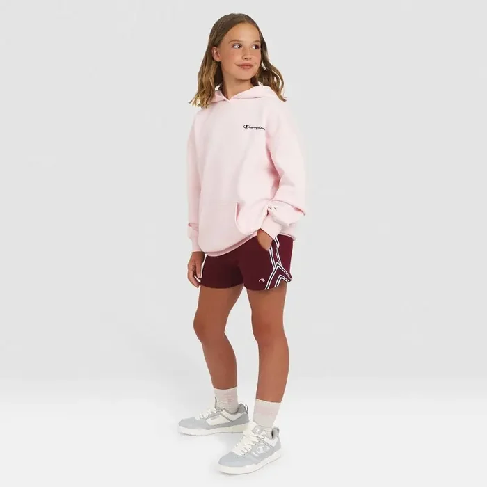 Champion Girls‘ Oversized Fleece Graphic Hoodie – Blush M