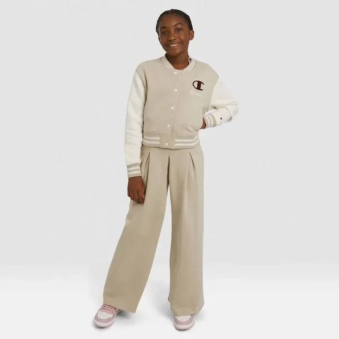 Champion Girls‘ Varsity Jacket – Tan L
