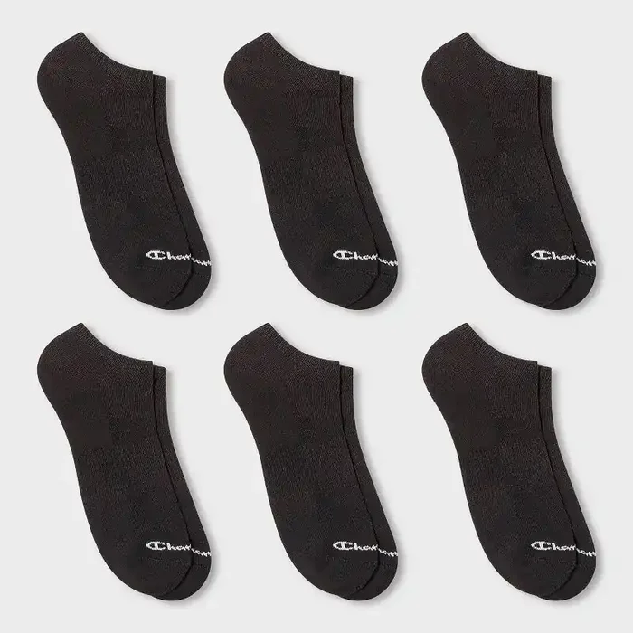 Champion Iconic Essentials Men‘s 6pk Cushion Low Cut Socks – Black 6-12