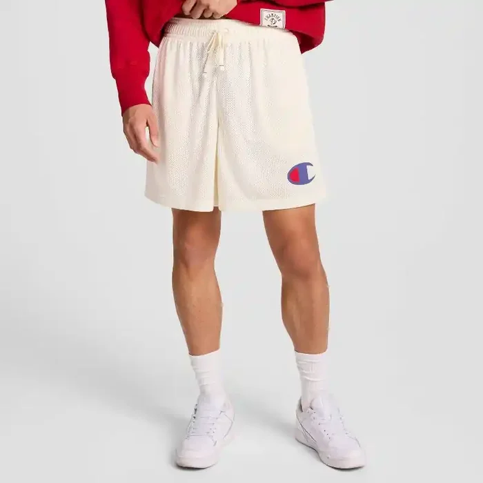 Champion Men‘s 7″ Mesh Shorts – Light Off-White XL