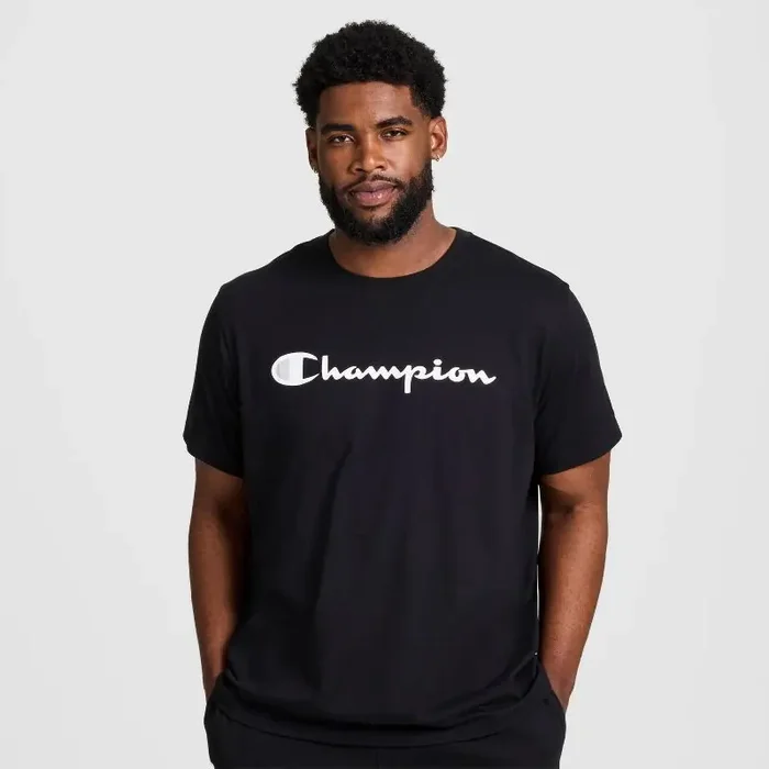 Champion Men‘s Big Script T-Shirt – Black XS