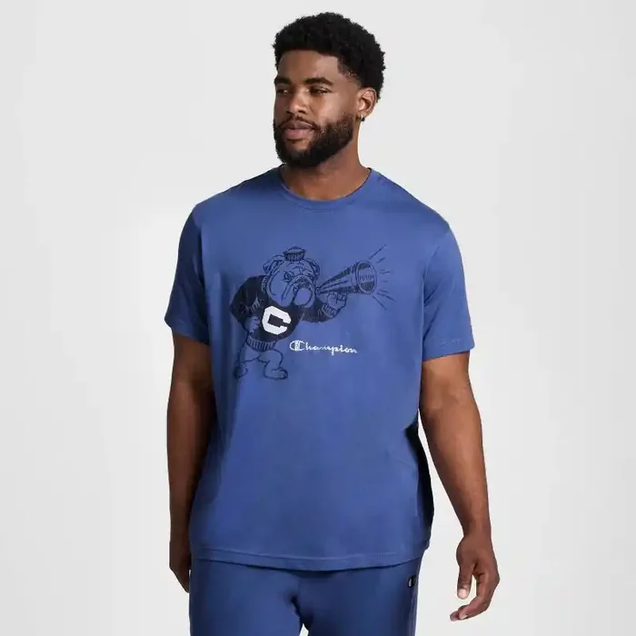 Champion Men‘s Graphic T-Shirt – Gray Blue XS