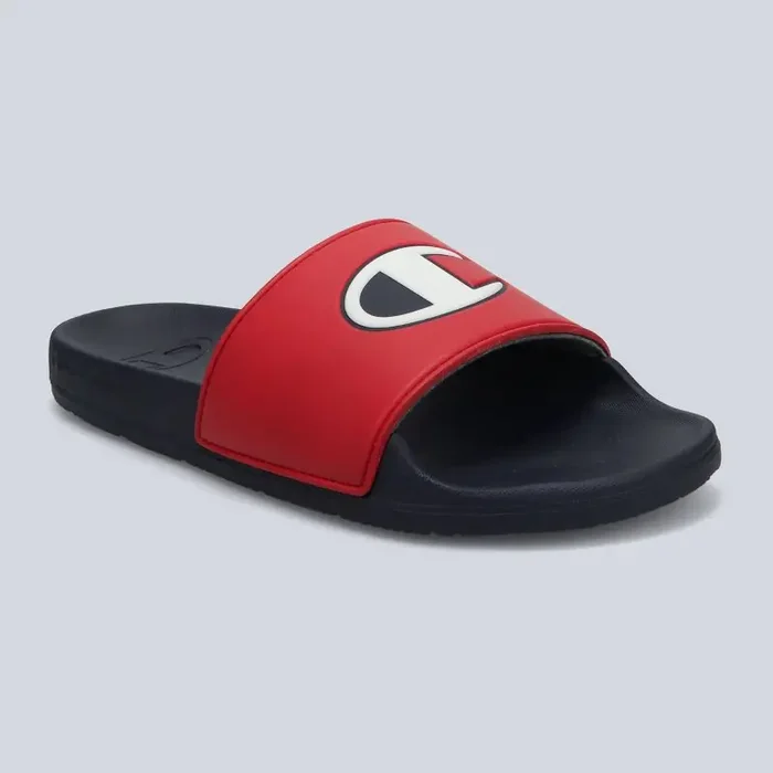 Champion Men‘s IPO Squish Slide Sandals – Red/Navy Blue 8