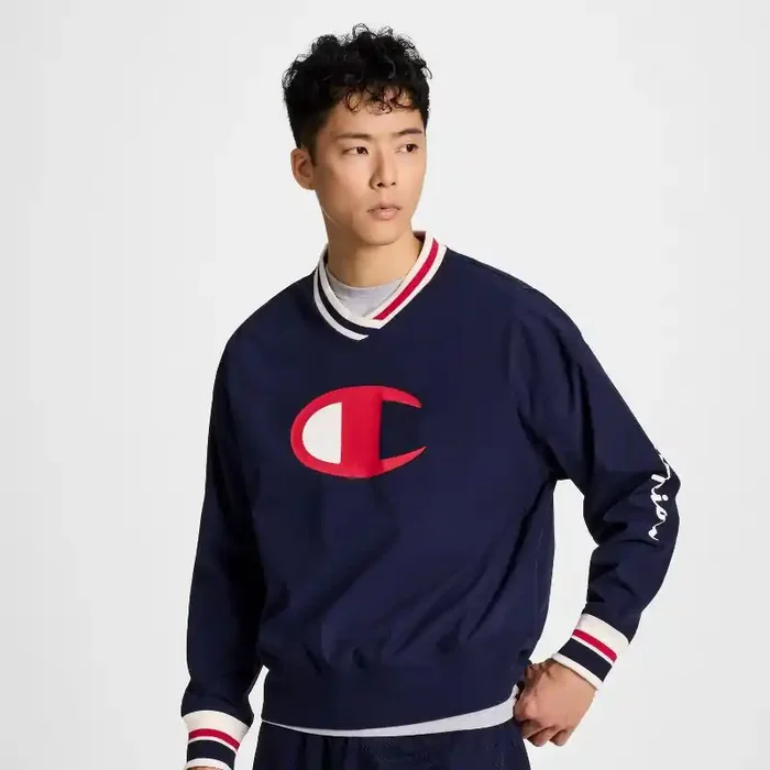 Champion Men‘s V-Neck Pullover – Navy L