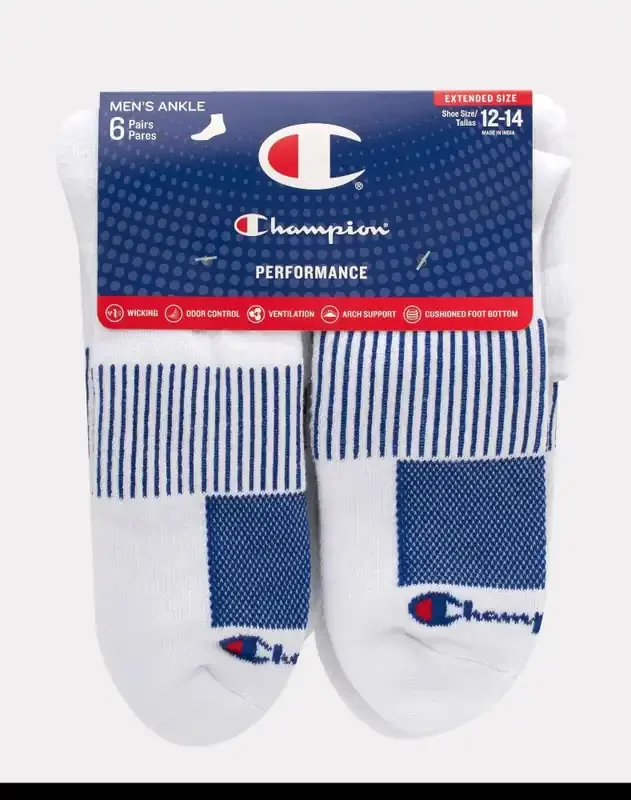 Champion Performance Men‘s Ankle Socks – White