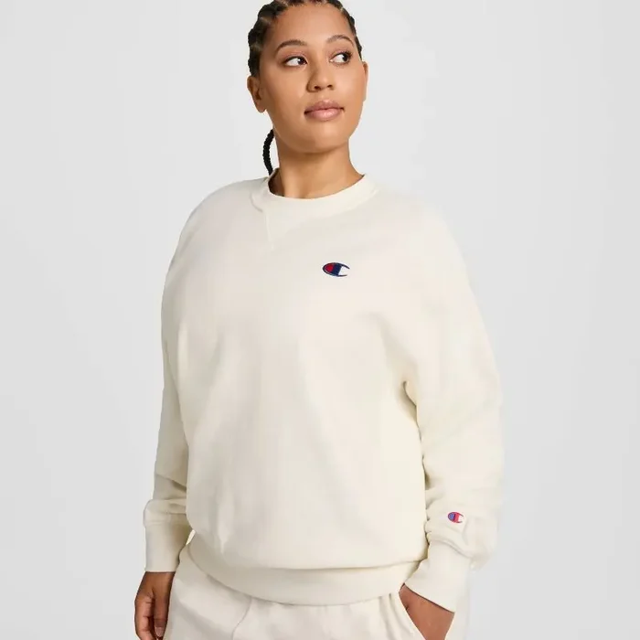 Champion Women‘s Fleece Pullover Sweatshirt – Cream L