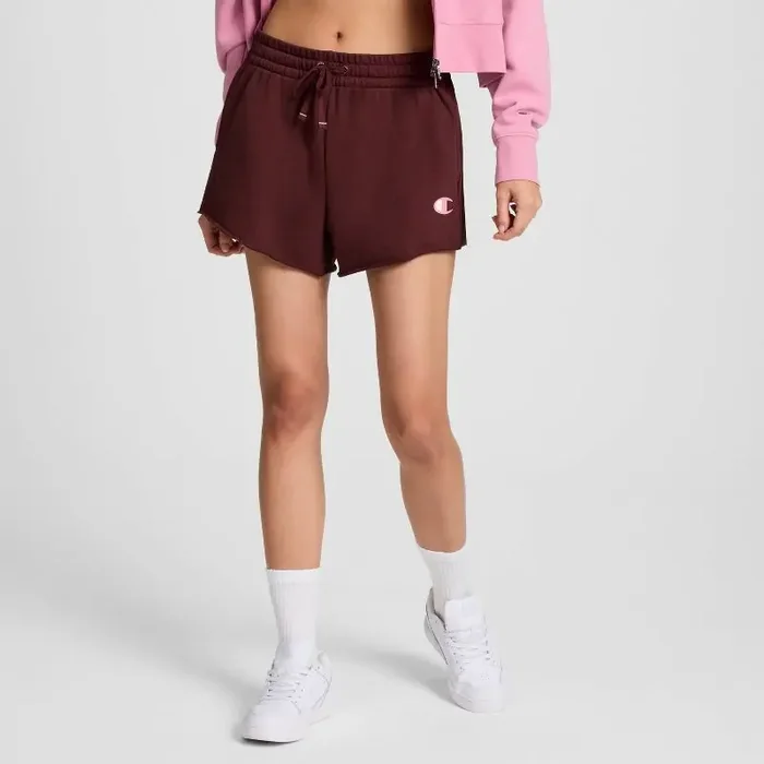 Champion Women‘s French Terry Pull-On Shorts – Maroon XS