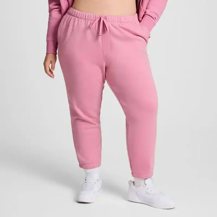 Champion Women‘s High-Rise Cropped French Terry Sweatpants – Pink XL