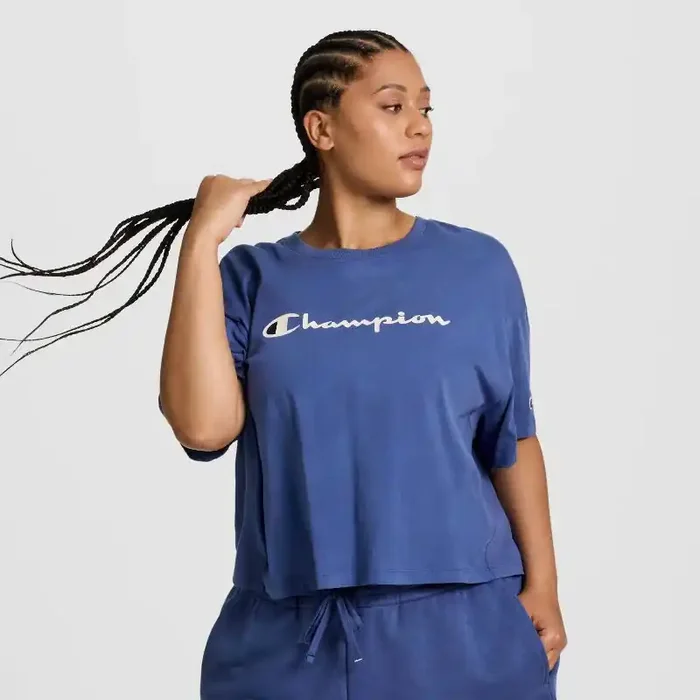 Champion Women‘s Short Sleeve T-Shirt – Blue L