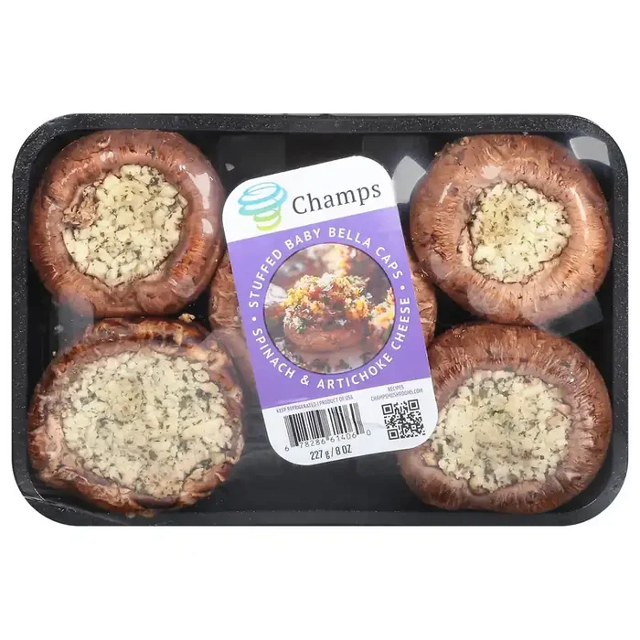 Champs Stuffed Spinach & Artichoke Cheese Baby Bella Caps 8 oz