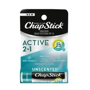 Chapstick Active 2 In 1 Chapstick, Unscented