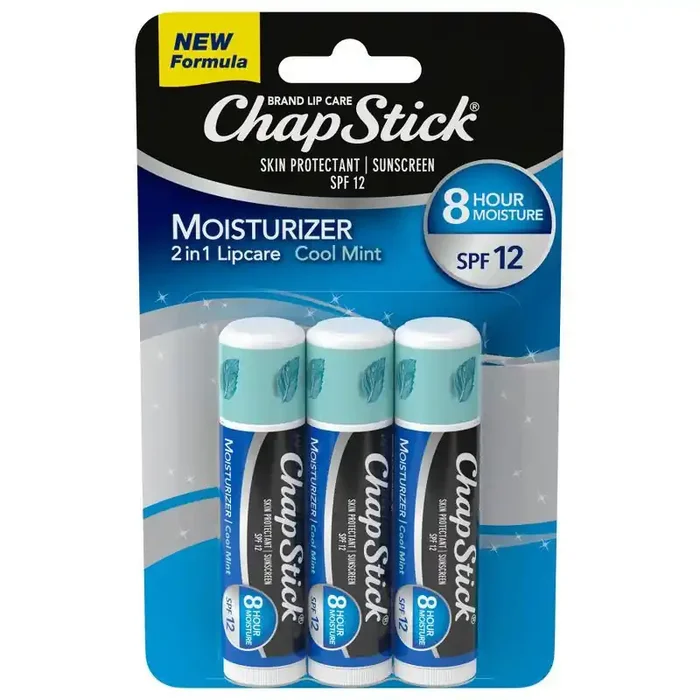 Chapstick Moisturizer Lip Balm – Cool Mint with SPF 12 – 3ct/0.45oz