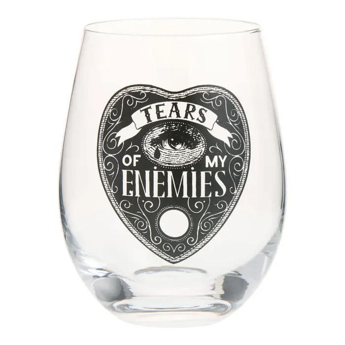 Charcoal Tears of My Enemies Stemless Wine Glass