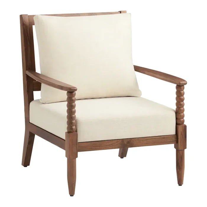 Charlee Rustic Mahogany Bobbin Upholstered Chair