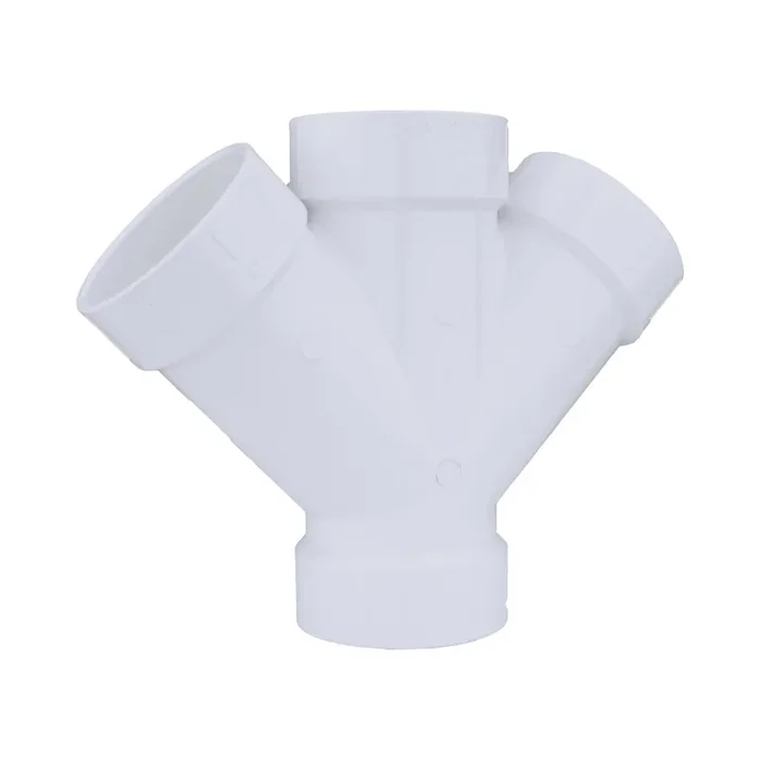 Charlotte Pipe 1-1/2-in x 1-1/2-in x 1-1/2-in x 1-1/2-in PVC DWV Double Wye for Sanitary Drainage Applications