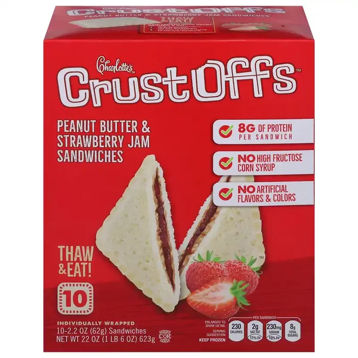 Charlotte‘s Crust Offs Peanut Butter & Strawberry Jam Sandwiches 10 – 2.2 oz Each