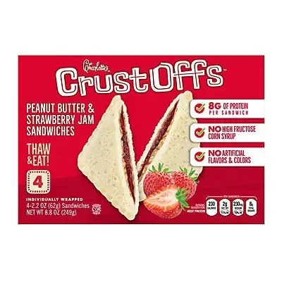 Charlotte‘s Crust Offs Peanut Butter & Strawberry Jam Sandwiches 4 – 2.2 oz Sandwiches