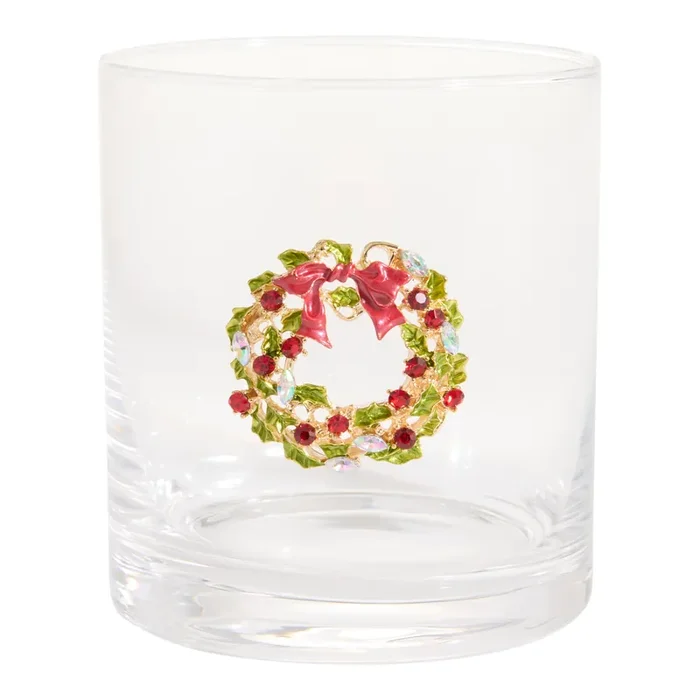 Charm Brooch Holiday Double Old Fashioned Glass