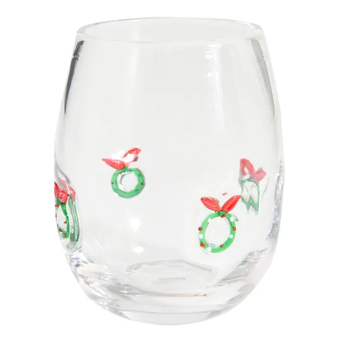 Charm Christmas Inlay Stemless Wine Glass