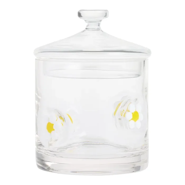 Charm Daisy Inlay Glass Sugar Bowl