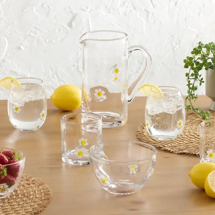 Charm Daisy Inlay Glassware Collection