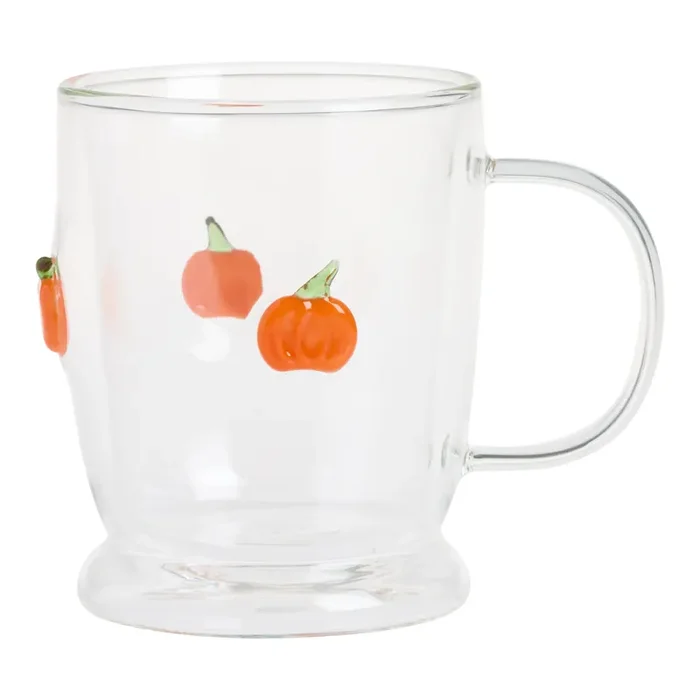 Charm Fall Produce Inlay Double Wall Glass Mug