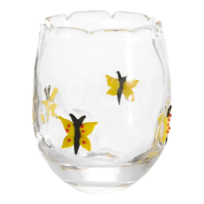 Charm Inlay Scallop Stemless Wine Glass