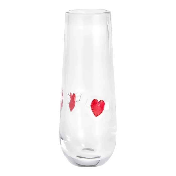 Charm Winged Heart Inlay Stemless Champagne Flute
