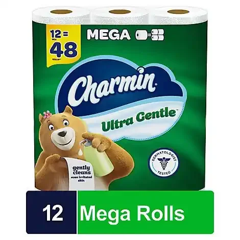 Charmin Ultra Gentle Mega Roll Toilet Paper – 12 Count