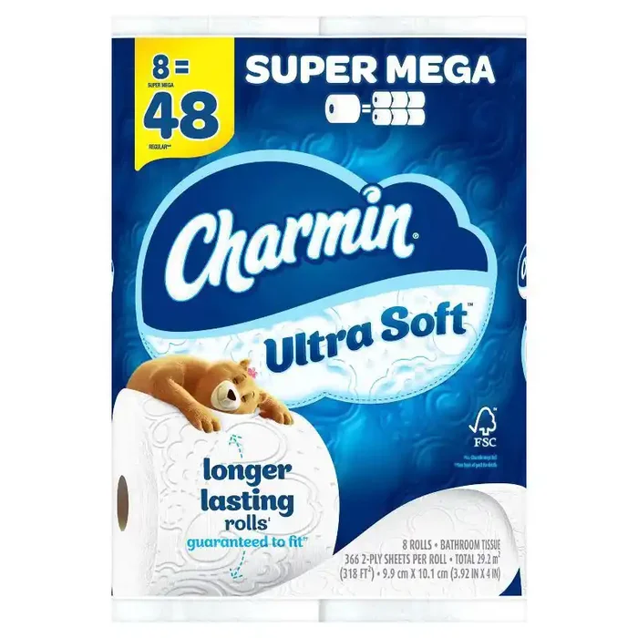 Charmin Ultra Soft Toilet Paper Super Mega Rolls